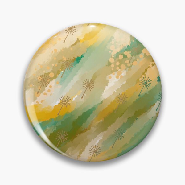 Item preview, Earthy Dandelion Abstract Waves - Teal Gold Green Botanical Pattern Digital Art designed and sold by TheArtOfTreble.