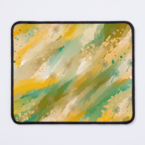 Item preview, Earthy Dandelion Abstract Waves - Teal Gold Green Botanical Pattern Digital Art designed and sold by TheArtOfTreble.