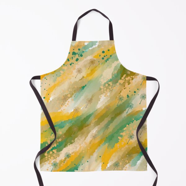 Item preview, Earthy Dandelion Abstract Waves - Teal Gold Green Botanical Pattern Digital Art designed and sold by TheArtOfTreble.