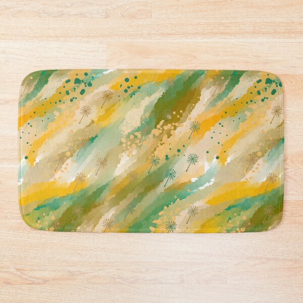 Item preview, Earthy Dandelion Abstract Waves - Teal Gold Green Botanical Pattern Digital Art designed and sold by TheArtOfTreble.