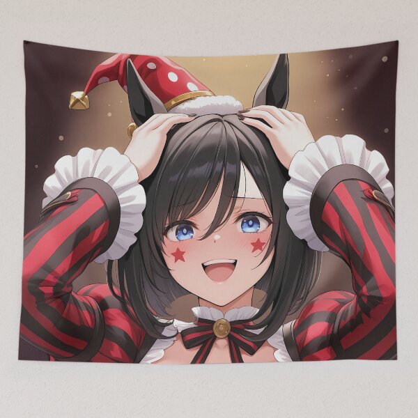 Item preview, Eishin Flash Uma Musume Pretty Derby Festive Jester Outfit Star Cheeks Spotlight designed and sold by TanglenRabbit.