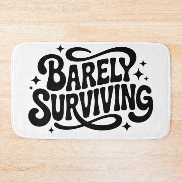 Item preview, Barely Surviving – Retro Swirl Typography Humor Graphic designed and sold by NewUSShop.