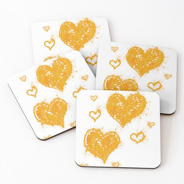Item preview, Golden Orange Spray Paint Hearts - Abstract Graffiti Love Pattern Digital Art designed and sold by TheArtOfTreble.