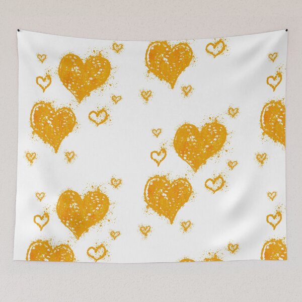 Item preview, Golden Orange Spray Paint Hearts - Abstract Graffiti Love Pattern Digital Art designed and sold by TheArtOfTreble.