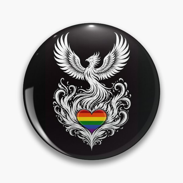 Item preview, Phoenix Pride Heart Flaming Tattoo Design designed and sold by BeJolley.