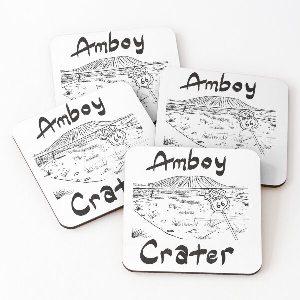 Item preview, "Amboy Crater Route 66 - Vintage Black Line Art Illustration designed and sold by TheArtOfTreble.