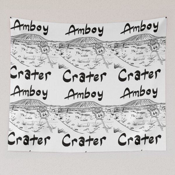 Item preview, "Amboy Crater Route 66 - Vintage Black Line Art Illustration designed and sold by TheArtOfTreble.