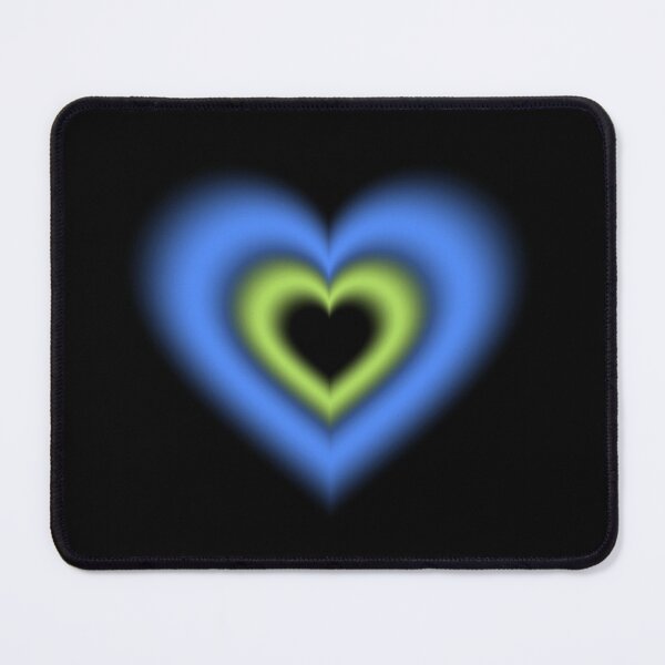Item preview, Blue and lime blurry hearts designed and sold by serenebookworm.