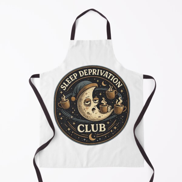 Item preview, Sleep Deprivation Club Badge – Funny Tired Moon & Coffee Night Owl Design, Late Night Humor Sticker & T-Shirt designed and sold by MagicMakerPh.
