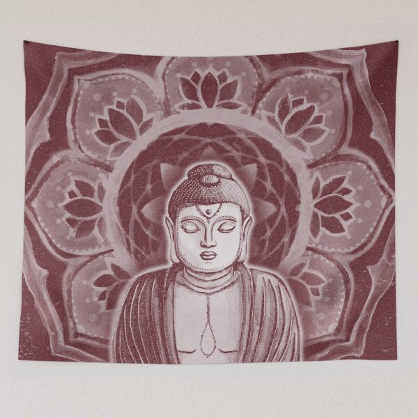 Item preview, Buddha Padma Watercolor - Wine + Snow designed and sold by Irene Estelle.