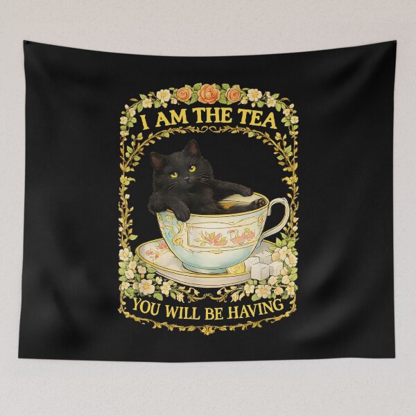 Item preview, I Am The Tea You Will Be Having Funny Cat Vintage designed and sold by HeidixHDesigns.