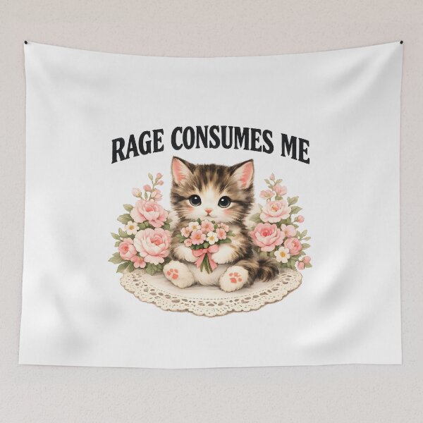 Item preview, Rage Consumes Me Cat Flower  designed and sold by JODYSMORGAN.