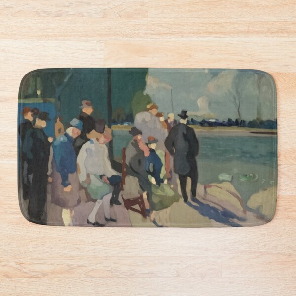 Item preview, Impressionist River Painting – French Countryside Figures by Water designed and sold by CARRAANN.