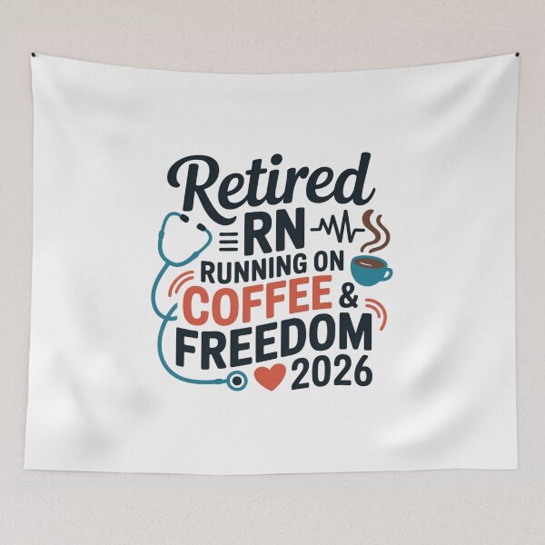 Item preview, Retired RN Running on Coffee & Freedom Funny Nurse Retirement Gift 2026 Classic T-Shirt  designed and sold by podlook.