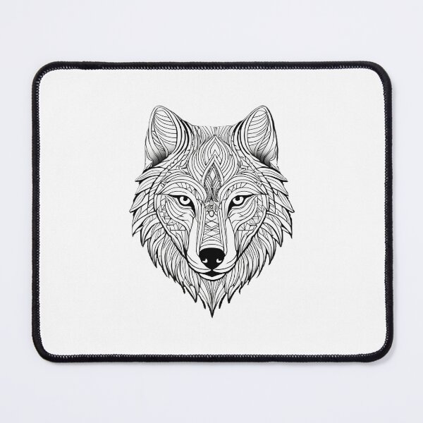 Item preview, Ornamental Wolf Line Art - 9 designed and sold by RELAX STATION.