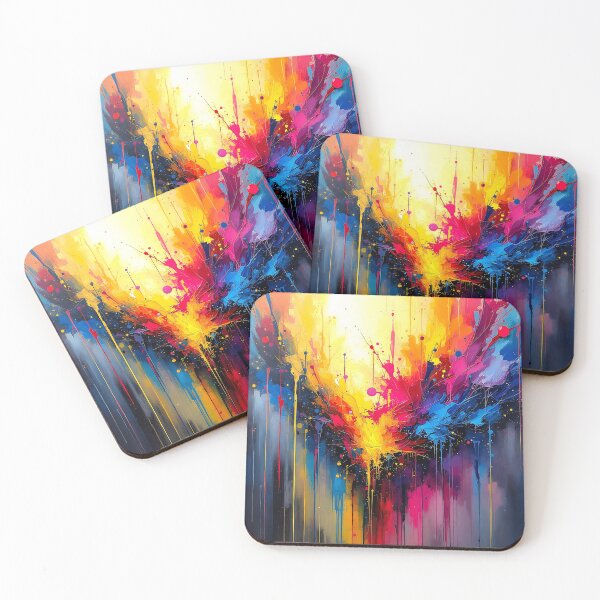 Item preview, Vibrant Blue, Yellow And Red Splatter Paint Abstract designed and sold by DEC02.
