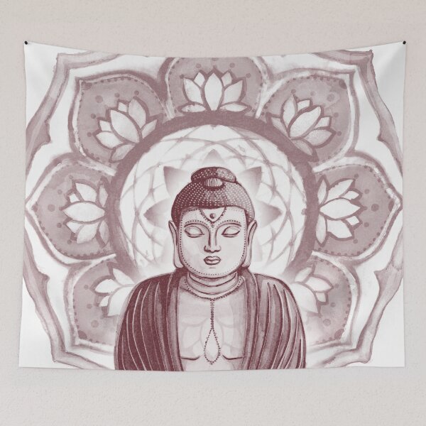 Item preview, Buddha Padma Watercolor - Snow + Wine designed and sold by Irene Estelle.