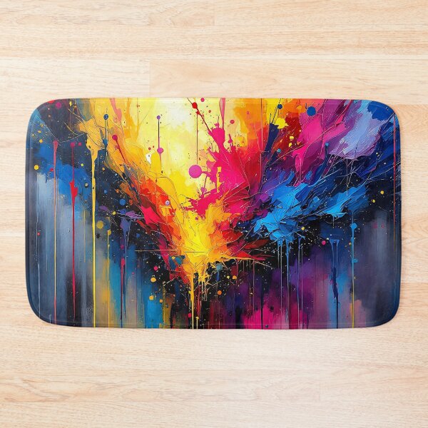 Item preview, Vibrant Blue, Yellow And Red Splatter Paint Abstract designed and sold by DEC02.