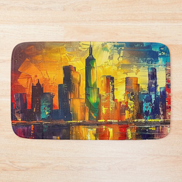 Item preview, Sunset Over Cityscape By The Lake Abstract Art designed and sold by DEC02.