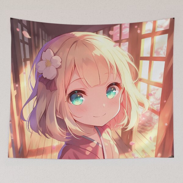 Item preview, Shiemi Moriyama Blue Exorcist Chibi Waifu In Sakura Sunset designed and sold by TanglenRabbit.