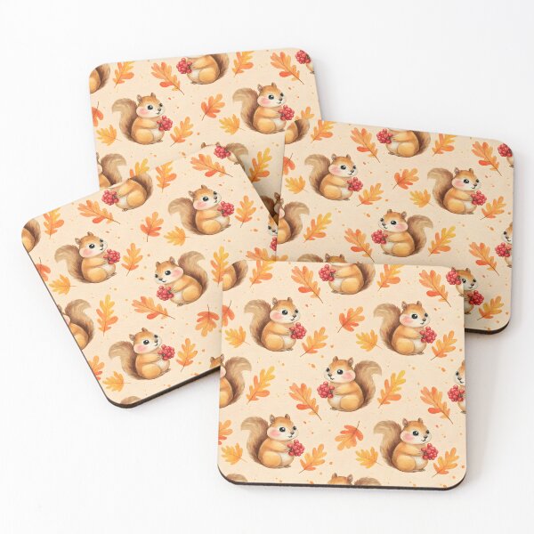 Item preview, Autumn Squirrel with Berries Seamless Pattern designed and sold by naragon4289.