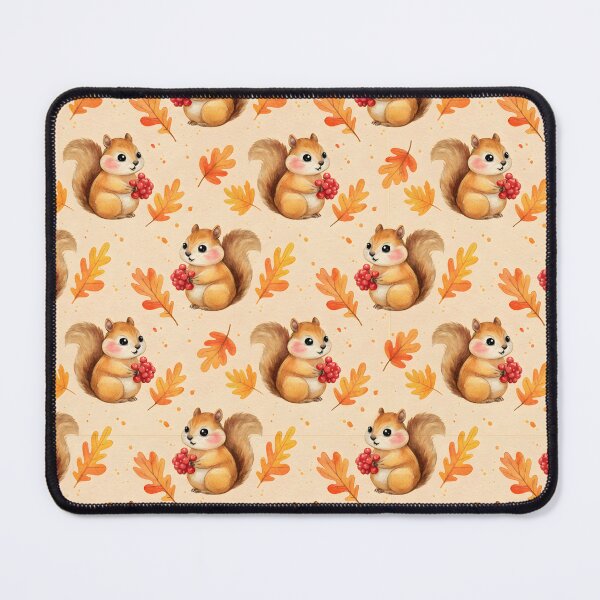 Item preview, Autumn Squirrel with Berries Seamless Pattern designed and sold by naragon4289.