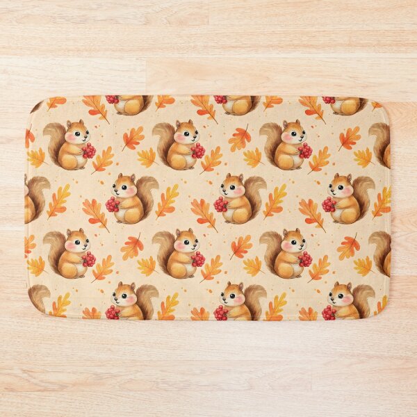 Item preview, Autumn Squirrel with Berries Seamless Pattern designed and sold by naragon4289.