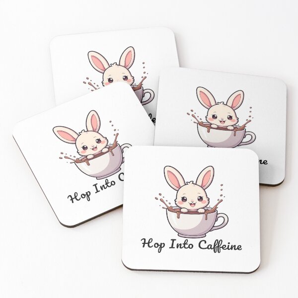 Item preview, Cute Bunny in Coffee Cup - Hop into Caffeine designed and sold by Pendy777.
