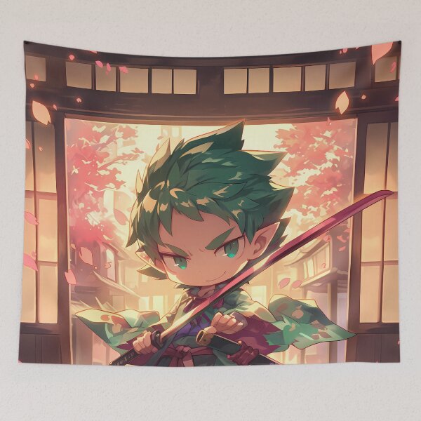 Item preview, Amaimon Blue Exorcist Chibi Kimono Cherry Blossom Evening designed and sold by TanglenRabbit.