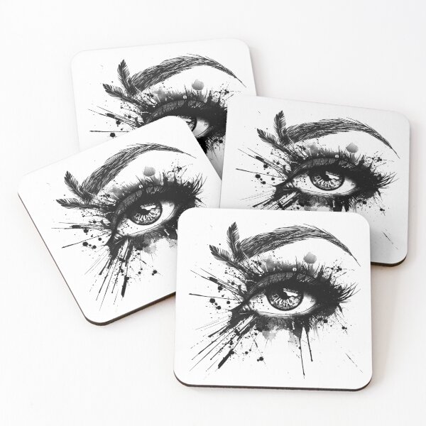 Item preview, Abstract Ink Splash Eye Black and White Art designed and sold by inkoutninja.