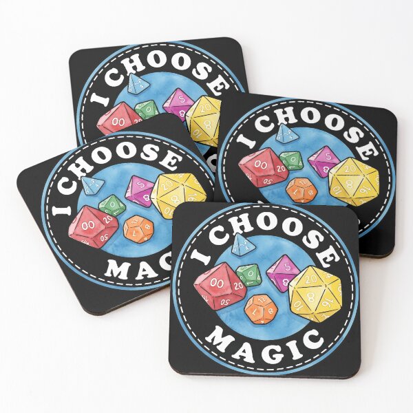 Item preview, I Choose Magic Colorful Polyhedral Dice RPG Gamer Pun designed and sold by haitrieuic96.