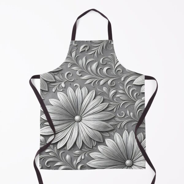 Item preview, Elegant Silver Floral Damask Pattern designed and sold by Kaleidoscope Print.