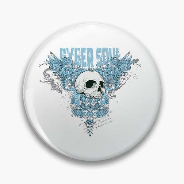 Item preview, Cyber Soul - Winged Skull Y2K Aqua Blue Gothic Streetwear designed and sold by snapifyprints.