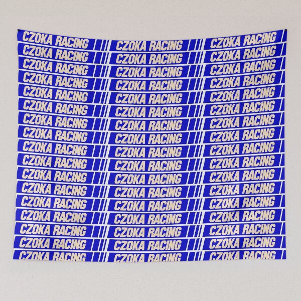 Item preview, Czoka Racing Off White Text Blue Slash with Dashes designed and sold by Martin Czoka.
