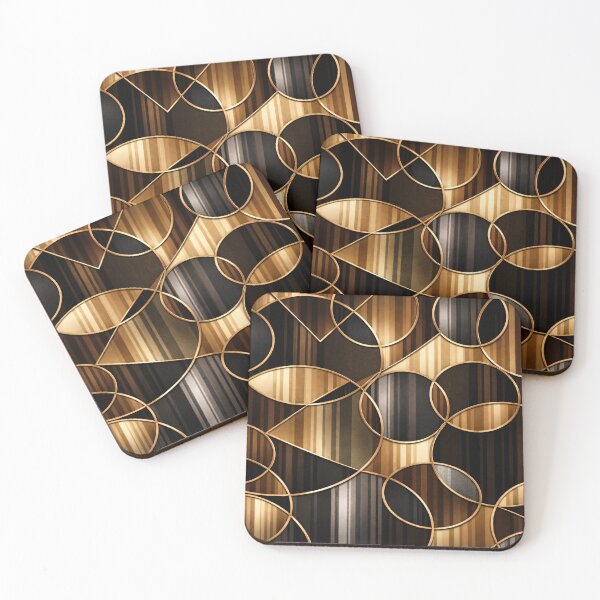 Item preview, Elegant Geometric Gold Brown Abstract Pattern designed and sold by Kaleidoscope Print.