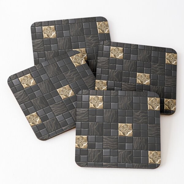 Item preview, Luxury Black Gold Mosaic Tile Pattern designed and sold by Kaleidoscope Print.