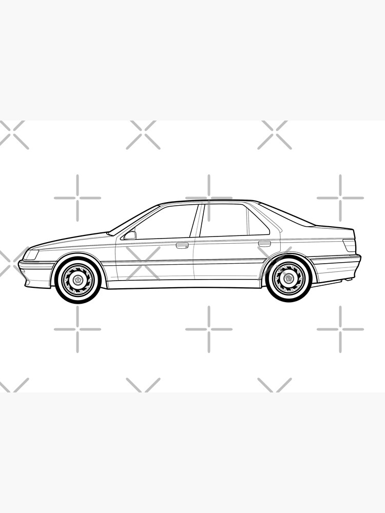 "Peu geot 605 24V V6 SVE Classic Car Outline Artwork" Art Print by ...