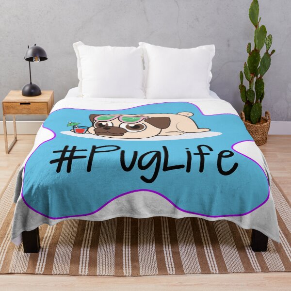 Item preview, #PugLife – Pegatina divertida de un carlino con gafas de sol y un cóctel / Taza / Sudadera con capucha designed and sold by Lainey1978.