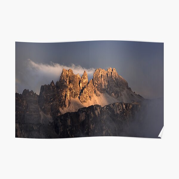 Croda da Lago im letzten Licht Poster