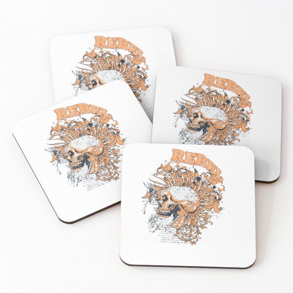 Item preview, Rebel Mohawk Skull - Orange Grunge Punk Rock Streetwear designed and sold by snapifyprints.