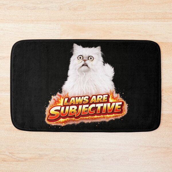 Item preview, Laws Are Subjective Funny Cat Meme Sticker - Sarcastic Cat Quote Gift designed and sold by MaxLevelMerch.