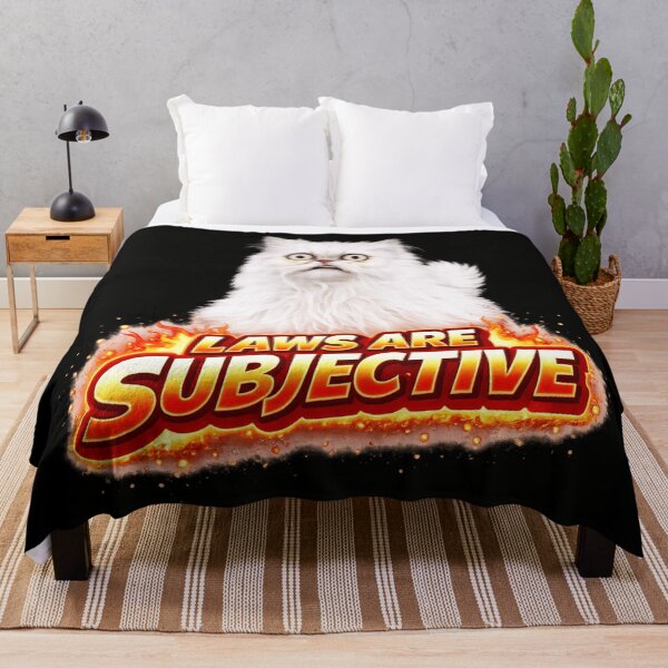 Item preview, Laws Are Subjective Funny Cat Meme Sticker - Sarcastic Cat Quote Gift designed and sold by MaxLevelMerch.