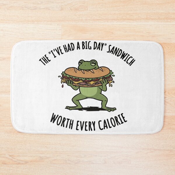 Item preview, Hungry Frog Eating Giant Sub Sandwich designed and sold by Floomart.