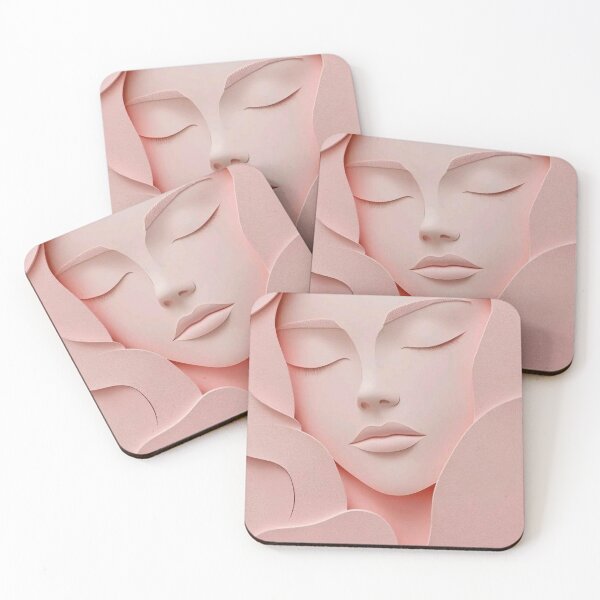 Item preview, Soft Serenity – Blush Abstract Face designed and sold by velvetskyco.
