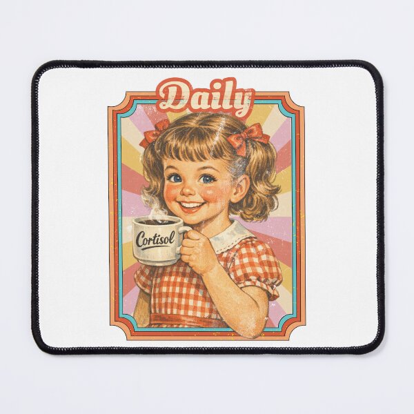 Item preview, Daily Cortisol Cup — Retro Dark-Humor Cartoon designed and sold by Nacho Average Designs.
