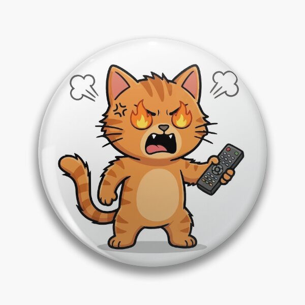 Item preview, Angry Orange Cat Holding Remote designed and sold by VisioraCreative.