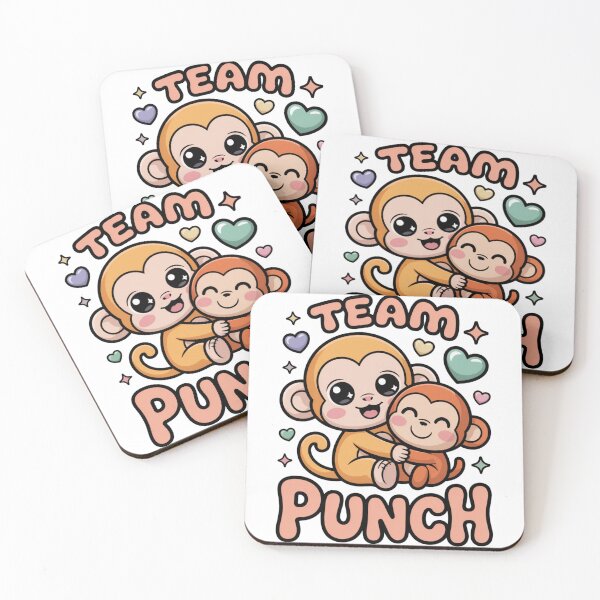 Item preview, Team Punch – Kawaii Golden Monkey Mama Hugging Happy Baby Tee designed and sold by DarylWelsh2024.