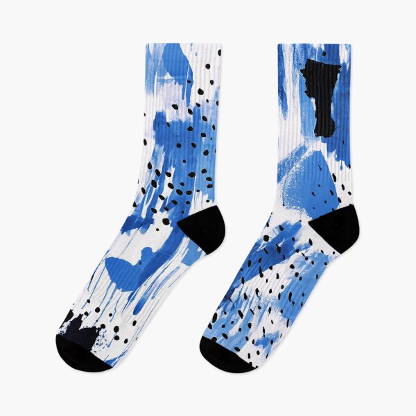 Item preview, Contemporary Blue, White And Black Abstract Minimalist Art designed and sold by DEC02.