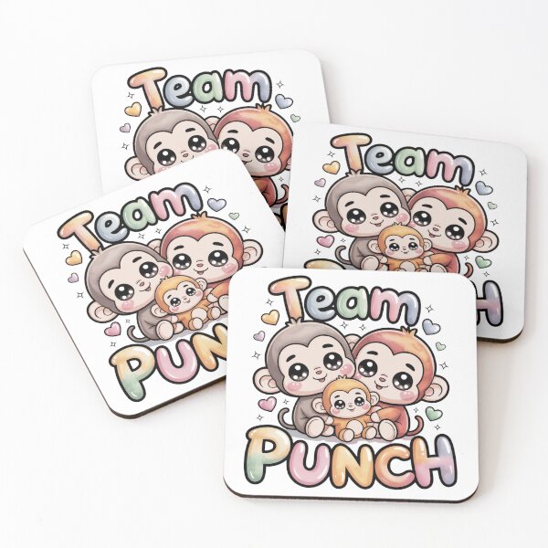 Item preview, Team Punch – Kawaii Three Monkey Family Mama Papa Baby Watercolor Pastel Graphic Tee | Family Shirt designed and sold by DarylWelsh2024.
