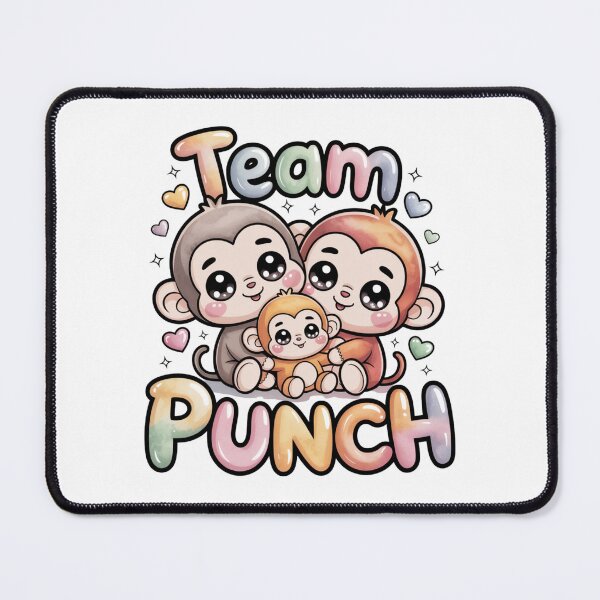 Item preview, Team Punch – Kawaii Three Monkey Family Mama Papa Baby Watercolor Pastel Graphic Tee | Family Shirt designed and sold by DarylWelsh2024.